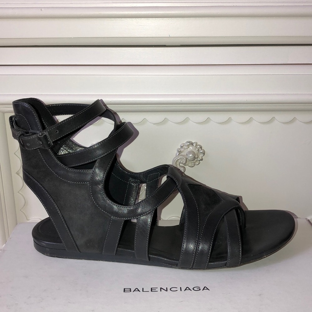 Balenciaga leather and Suede gladiator sandal